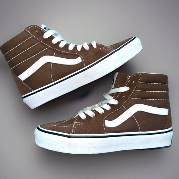 NEW Vans Sk8-Hi Classic Brown/White Womens Size 5 - Picture 1 of 6